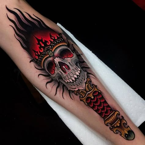 Traditional Tattoo Torch, Torch Tattoo, Traditional Tattoo Man, Arte Zombie, Traditional Style Tattoo, Evil Tattoos, Dark Home Decor, The Shins, New School Tattoo