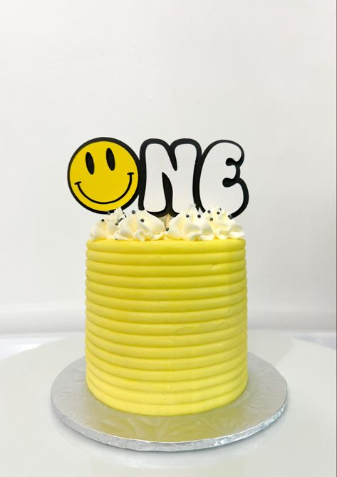 Checkered Smash Cake, Smiley Face Smash Cake, Two Cool Birthday Cake, One Happy Dude Cake, Smiley Face Cake, Smile Cake, Dude Birthday Party, Dude Birthday, Letter Cakes