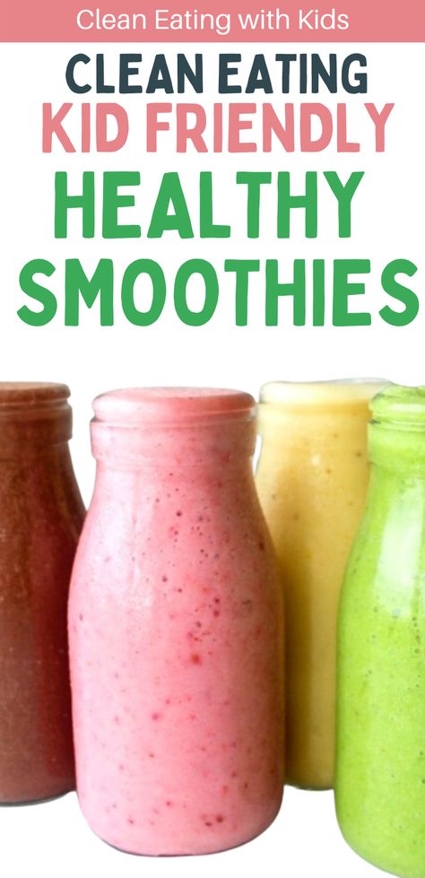 Kid Friendly Smoothie Recipes, Toddler Smoothie Recipes, Kid Friendly Smoothies, High Protein Smoothie Recipes, Clean Eating Smoothies, Healthy Smoothies For Kids, Toddler Smoothies, Healthy Breakfast For Kids, Smoothie Recipes For Kids