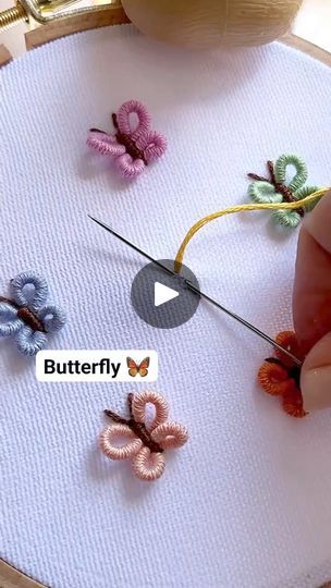 234K views · 4.2K reactions | Butterfly embroidery 🪡   #butterfly #fypシviralシ2024 #reelsviralシ #viralreelsシ #trendingreels #fypシ゚ #beautiful #embroidery | Creativity & Crafts | Creativity & Crafts · Original audio Simple Embroidery Butterfly, Butterfly Embroidery Easy, Simple Butterfly Embroidery, Small Butterfly Embroidery, 3d Butterfly Embroidery, Hand Embroidery Butterfly, 3d Hand Embroidery, Embroidery Butterfly, Embroidery Lessons