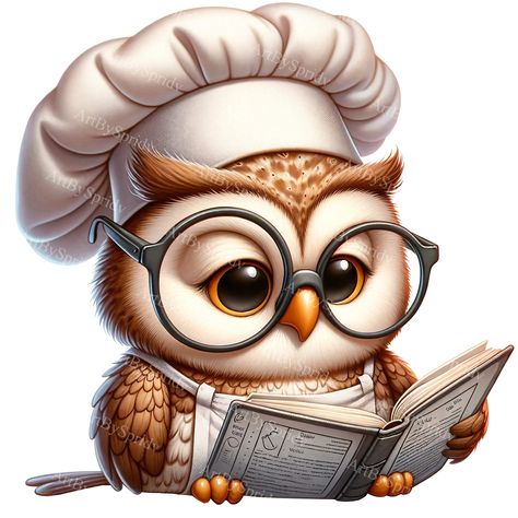 Owl Food, Owl Clipart, Owl Cartoon, Owl Pictures, Clipart Design, Cute Owl, Sublimation Png, Creature Art, Disney Art