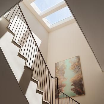 Skylight Staircase, Staircase Window, Entrance Foyer Design, Bungalow Interior, Second Floor Landing, Skylight Design, Foyer Staircase, Skylight Window, Contemporary Staircase