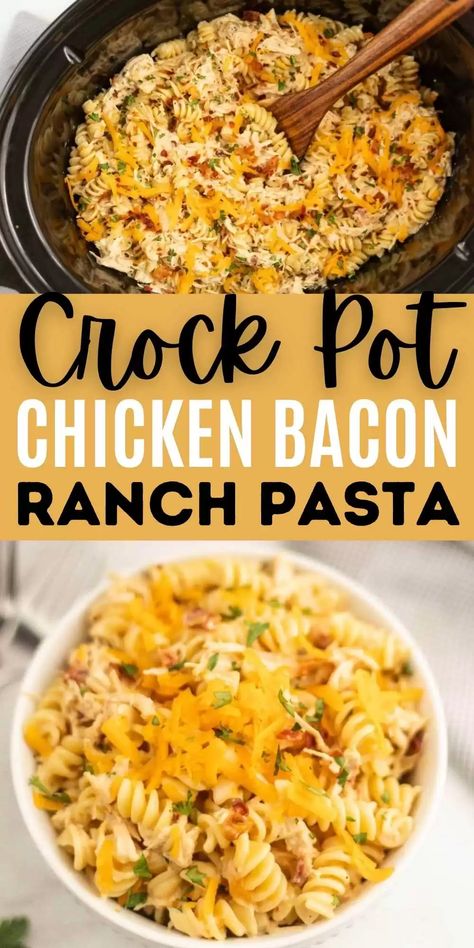 Crock Pot Chicken Bacon Ranch Pasta Recipe Crock Pot Chicken Bacon Ranch Pasta, Crock Pot Chicken Bacon Ranch, Crockpot Chicken Bacon Ranch, Crockpot Chicken Bacon, Chicken Bacon Ranch Crockpot, Bacon Ranch Pasta, Crockpot Pasta Recipes, Crockpot Pasta, Chicken Bacon Ranch Pasta