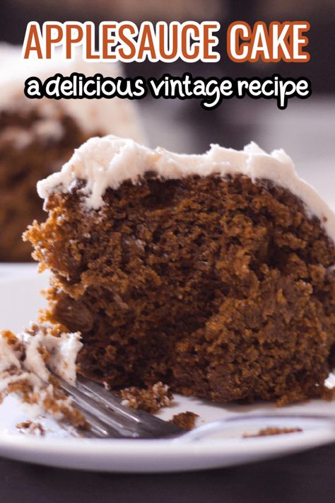 Molasses Cake Old Fashion, Applesauce Raisin Cake, Applesauce Bundt Cake Recipe, Fresh Apple Recipes, Cakes Made With Oil, Applesauce Recipes, Apple Bundt Cake Recipes, Dense Cake, Applesauce Cake Recipe