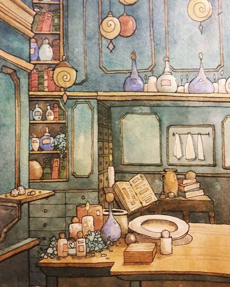 Audrey Rvn on Instagram: “11. Witch's potion shop #inktoberworlds @rhemrev First attempt to draw a home interior ! #inktober2020 #inktober #dailysketch…” Potion Shop, Witchy House, Witch Room, Channel Ideas, Kitchen Drawing, Witch Potion, Witch Shop, House Illustration, Witch House