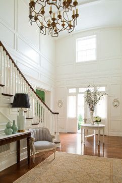 Two Story Entry Design Ideas, Pictures, Remodel and Decor 2 Story Foyer Ideas Entryway, Two Story Foyer Ideas, Two Story Foyer Ideas Entryway, Foyer Colors, Foyer With Stairs, Traditional Decor Southern, Foyer Ideas Entryway, Foyer Staircase, Entry Design