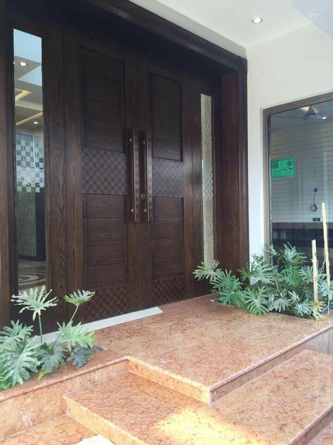 Tor Design, Pintu Interior, House Main Door, House Front Door Design, Modern Entrance Door, Double Doors Exterior, Wooden House Design, House Main Door Design, Door Design Photos