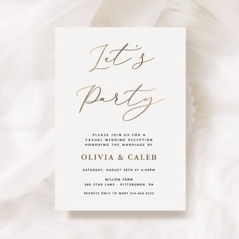 Invitation To Wedding Reception Only, Reception Only Wedding Invitations, Casual Wedding Reception, Reception Only Invitations, Elopement Reception, Marriage Announcement, Wedding Backyard Reception, Reception Invitation, Elopement Announcement