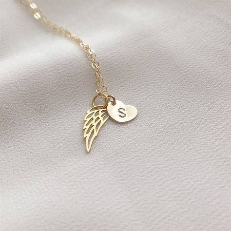 Mothers Gifts, Angel Wings Jewelry, Gold Wing, Angel Wing Necklace, Gold Mangalsutra Designs, Fancy Jewellery Designs, Angel Wing Pendant, Gold Mangalsutra, Tarnished Jewelry