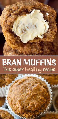 Healthy Bran Muffin Recipe, All Bran Muffins, Bran Muffin Recipe, Bran Muffins Healthy, Oat Bran Muffins, Bran Muffin, High Fiber Breakfast, Bran Muffin Recipes, Chocolate Covered Katie