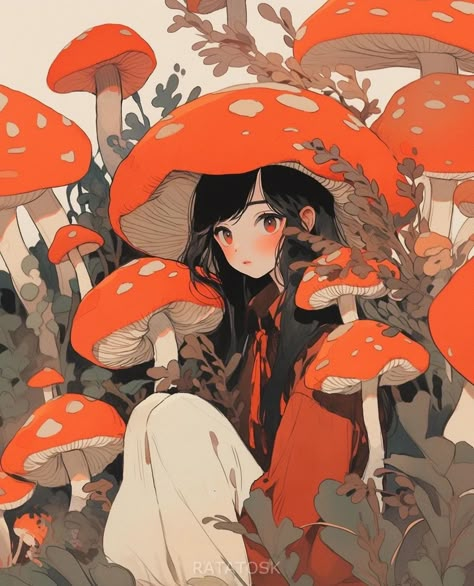 Fungi Character Design, Genshin Impact Mushroom, Mushroom Girl Drawing, Mushroom Anime, Mushroom Oc, Mushroom Gathering, Mushroom Character, Mushroom People, Mushroom Girl