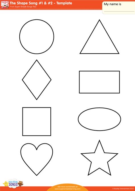 The Shape Song #1 & #2 – Template | Super Simple Shapes Template Free Printable, Esl Preschool, Shape Songs, Shapes Flashcards, Shape Coloring Pages, 2 Template, Teaching Shapes, Printable Shapes, Paper Decor