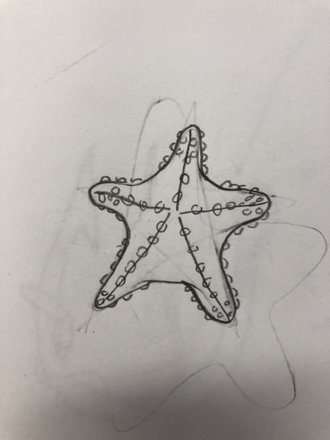 Beachy Sketch Ideas, Starfish Drawing Simple, Sea Life Sketches, Sea Creatures Drawing Easy, Beachy Drawings, Marine Life Drawing, Starfish Drawing, Sea Creatures Drawing, Ocean Drawing