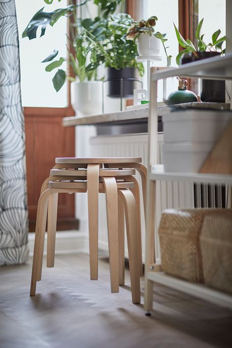 Kyrre Stool, Banco Ikea, Ikea Stool, Stackable Stools, Round Stool, Best Ikea, Dining Stools, Bent Wood, Ikea Family