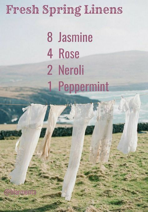 Fresh Spring Linens Essential Oil Blend Spring Oil Blends, Fresh Linen Essential Oil Blend, Linen Essential Oil Blend, Spring Essential Oil Blends, Diy Perfumes, Beeswax Diy, Diy Linen Spray, Magick Oil, Beeswax Candles Diy