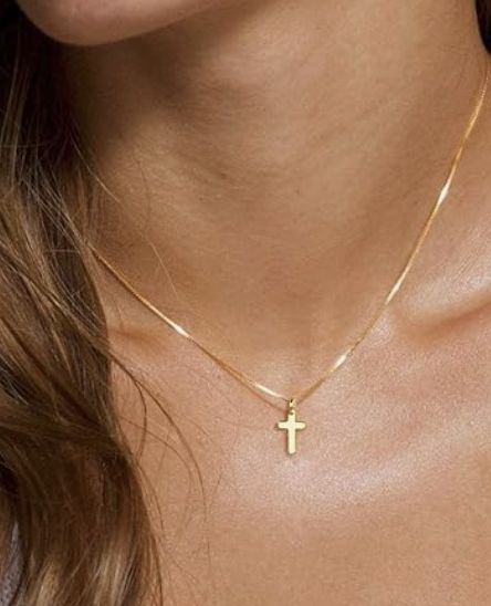 JECOMY 14K Gold Plated Cross Necklace for Women, Gold Necklaces for Women, Cross Pendant, Tiny Gold Cross Necklaces Gold Cross Necklaces, Gold Cross Necklace For Women, Small Cross Necklace, Cross Necklace For Women, Necklace For Women Gold, Cross Necklaces, Gold Cross Necklace, Jewellery Ideas, Gold Necklace Women