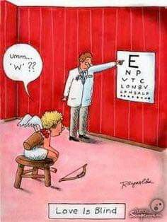 Valentine's Day humor Optometry Humor, Eye Jokes, Office Jokes, Love Is Blind, Cartoon Eyes, Retro Valentines, Medical Humor, My Funny Valentine, Work Humor