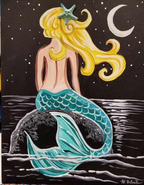 Mermaid Tail Painting, Mermaid Paintings Acrylic, Outlines Drawing, Draw Outline, Painting Mermaid, Painting Procreate, Mermaid Canvas, Mermaid Artwork, Mermaid Drawings