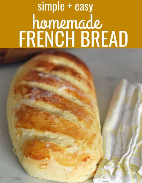 Easy French Bread Recipes For Beginners, Easy Bread Recipes For Beginners, Easy French Bread Recipe, French Bread Loaf, Homemade Bakery, Homemade French Bread, Pembuat Roti, French Bread Recipe, Homemade Bread Recipes Easy