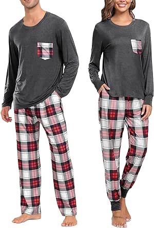 Adult Christmas Pajamas, Buffalo Plaid Pajamas, Plaid Pajama, Couple Pajamas, Plaid Pajama Pants, Mens Pajamas Set, Plaid Pajamas, Pants With Pockets, Matching Pajamas