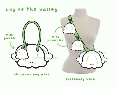 J e a n a 🌸 on X: "thinking about a lily of the valley inspired bag !! 💚🤍 https://t.co/FBzjobKPY5" / X Lily Bag, Disney Crochet Patterns, Cute Sewing Projects, Old Fashion Dresses, Diy Clothes Design, Crochet Clothing And Accessories, Dress Design Sketches, Mini Pouches, Diy Sewing Clothes