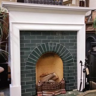 1920/30's tiled fireplace Terracotta Tile Fireplace Surround, 1930s Fireplace Surround, Edwardian Fireplace Ideas, 1920 Fireplace, 1960s Fireplace, 1930s Interior, 1930s Fireplace, Edwardian Fireplace, Tiled Fireplace