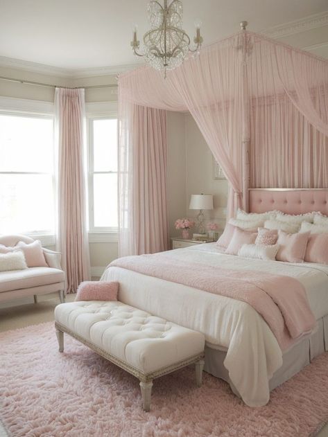 Pink Bedroom Decor, Pink Room Decor, Pink Bedrooms, Bedroom Red, Bedroom Refresh, Dream Room Inspiration, Pink Bedroom, Room Makeover Bedroom, Pink Room