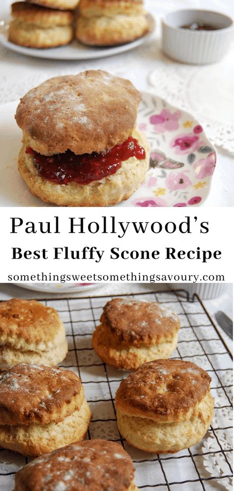 Paul Hollywood's best fluffy scone recipe - Something Sweet Something Savoury Paul Hollywood Recipes, British Baking Show Recipes, British Bake Off Recipes, Best Scone Recipe, Bake Off Recipes, British Recipes, Scones Recipe Easy, Paul Hollywood, Scones Recipe