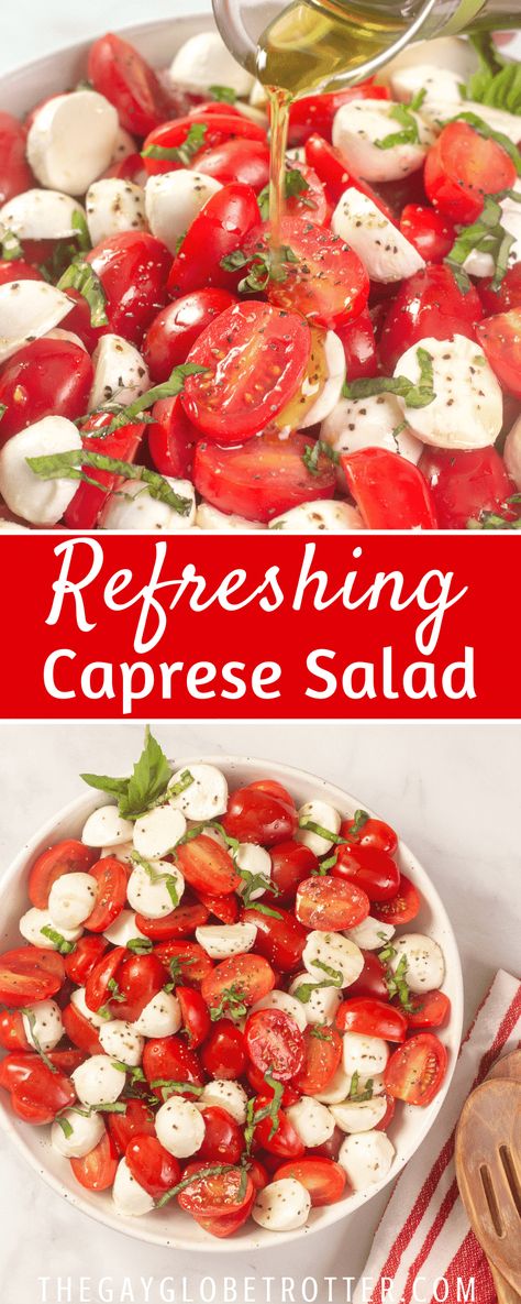 Caprice Salad Recipe, Mozarella Tomato Caprese Skewers, Mozerella And Tomato, Mozerella Salad, Caprice Salad, Easy Caprese Salad, Bocconcini Salad, Tomato Caprese Salad, Salad Caprese