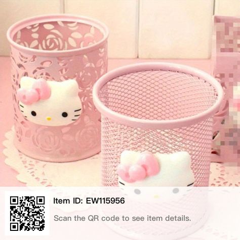 Pen Holder Ideas, Hello Kitty School Supplies, Hello Kitty Decor, Decoracion Hello Kitty, Hello Kitty School, Hello Kitty Room Decor, Hello Kitty Decorations, Mha Dr, Hello Kitty House