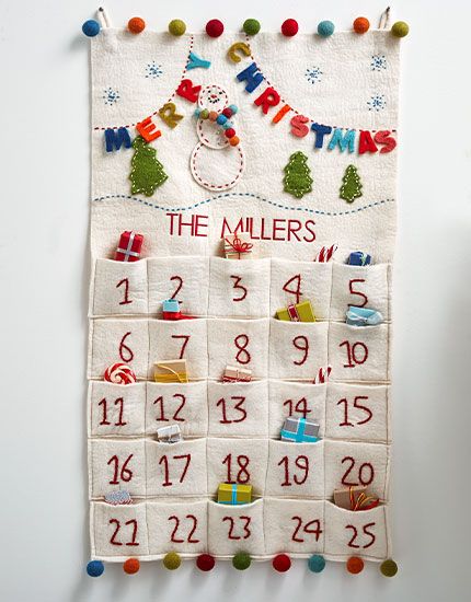 Reusable Advent Calendar, Christmas Countdown Diy, Felt Advent Calendar, Homemade Advent Calendars, Fabric Advent Calendar, Christmas Advent Calendar Diy, Pottery Barn Christmas, Advent Calendar Gifts, Advent Calendars For Kids