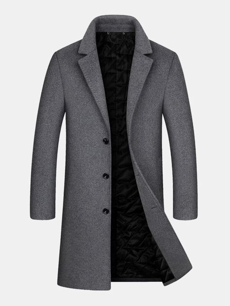 Single Breasted Trench Coat, Trench Coat Winter, Casual Trench Coat, Long Coat Men, Mens Wool Coats, Business Jacket, Fur Collar Coat, Winter Trench Coat, Wool Coats