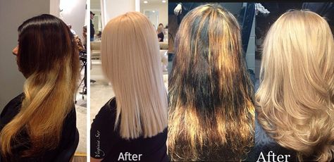 Olaplex takes you levels lighter in one sitting without melting hair! Just add it in. Olaplex Oil, Olaplex Before And After, Bleach Damaged Hair, Blow Dryers, Burnt Hair, Haircare Routine, Skincare And Haircare, Hot Hair Colors, Flat Irons