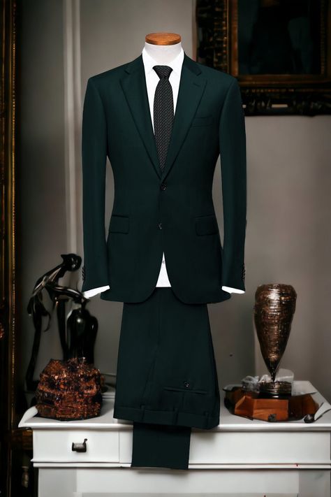 Elevate your style and comfort with our Lycra Dark Green Dark Green 2-Piece Suit. Crafted with a blend of high-quality Lycra Dark Green and premium materials, this suit offers a perfect balance between flexibility, durability, and a sleek modern design. Whether you're heading to a formal event, a business meeting, or a special occasion, this suit is designed to make you look and feel your best. Key Features: Lycra Blend Dark Green Fabric: Our suit is made from a carefully selected blend of Lycra Dark Green Suit Men, Men Green Suit, Dark Green Suit, Green Suit Men, Dark Green Blazer, Ethnic Jacket, Dark Green Fabric, Green Dress Pants, Black Suit Men