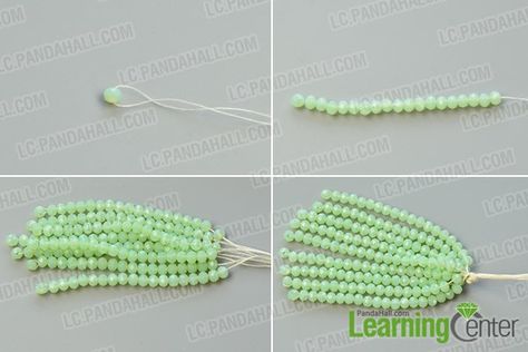 Make the green glass bead tassels Seed Bead Tassel Earrings Diy, Bead Tassels Diy, Vintage Glass Beads, Bead Wall Hanging, Beaded Tassels Diy, Diy Earrings Dangle, Bead Tassel Earrings, Diy Tassel Earrings, How To Make Green