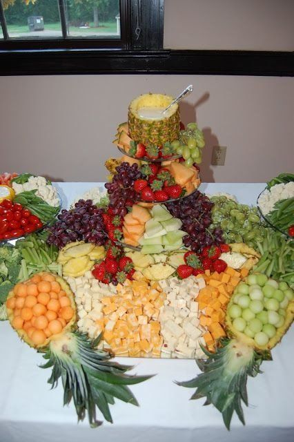 30 Tasty Fruit Platters for Just about Any Celebration ... Cheese Platter Wedding, Fruit Tables, Scary Halloween Food, Fruit Buffet, Fruit Bowl Display, Edible Centerpieces, Deco Fruit, Cheese Display, Fruits Decoration