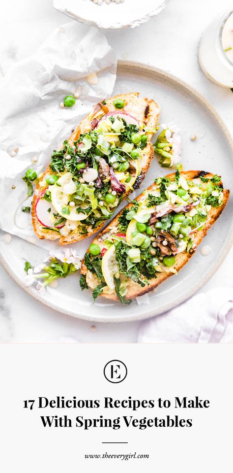 17 Delicious Recipes to Make With Spring Vegetables | The Everygirl Spring Vegetables In Season, Spring Veggie Recipes, Fresh Spring Recipes, Spring Vegetarian Recipes, Spring Vegetables Recipes, Easy Pesto Pasta, Spring Flavors, Spring Breakfast, Spring Recipes Dinner