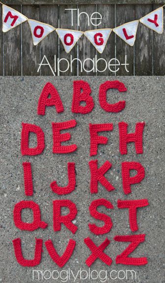 Crochet Alphabet Letters, Beginner Haken, Moogly Crochet, Crochet Letters Pattern, Motifs D'appliques, Crochet Alphabet, Crochet Letters, Crochet Bunting, Applique Letters