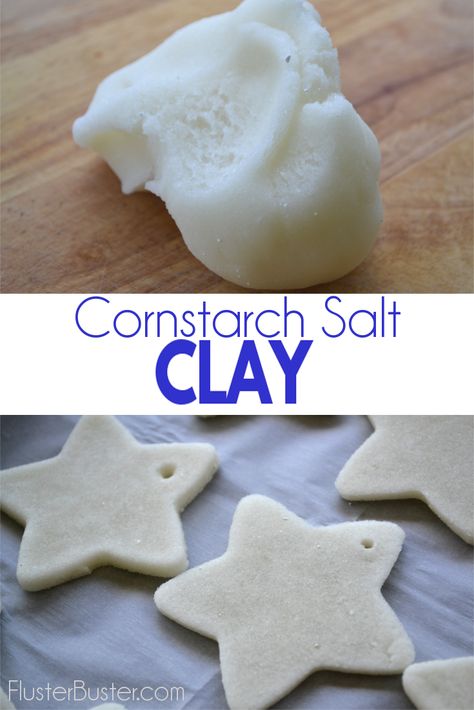 A super simple activity that will keep the kids busy for hours. Diy Cornstarch, Cornstarch Clay, Modeling Clay Recipe, Salt Clay, Baking Soda Clay, Porcelain Crafts, Dough Crafts, Clay Recipes, Salt Dough Christmas Ornaments