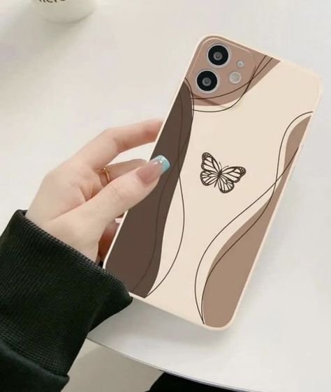 Phone Cavar Design, Phn Cover Painting Diy, Painting Phone Case Aesthetic, Phn Case Painting, Phn Cover Design At Home, Abstract Phone Case Painting, Aesthetic Painted Phone Case, Backcover Phone Ideas, Brown Phone Case Aesthetic