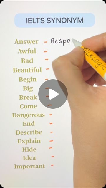 LK Logic on Instagram: "IELTS Synonyms" Synonyms For Ielts, English Writing Skills, English Writing, History Facts, Writing Skills, Logic, American History, Writing, History