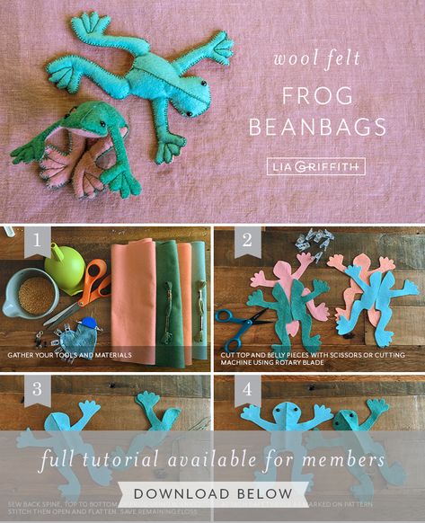 Felt Frog Diy, Diy Felt Stuffed Animals, Felt Frog Pattern, Felt Frog, Felt Animal Pattern, Felt Sewing, Felt Animal, Animal Sewing Patterns, Sewing Stuffed Animals