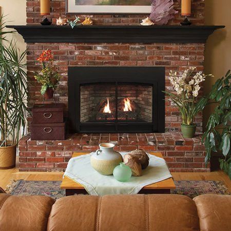 Vented Gas Fireplace Insert, Red Brick Fireplaces, Direct Vent Gas Fireplace, Direct Vent Fireplace, Gas Insert, Gas Fireplace Insert, Vent Cleaning, Fireplace Insert, Traditional Fireplace