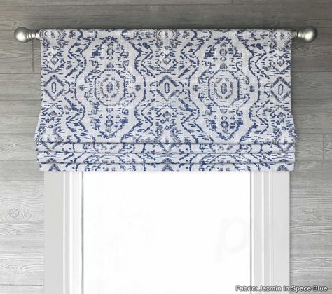 Kitchen Window Coverings, Kitchen Shades, Roman Shade Valance, Custom Valances, Faux Roman Shades, Flat Roman Shade, Decorative Curtain Rods, Curtains Window, Roman Shade