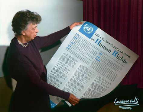 Universal Declaration Of Human Rights, Colorized History, New York November, Declaration Of Human Rights, Colorized Photos, History Quotes, Eleanor Roosevelt, Visual Media, Human Connection