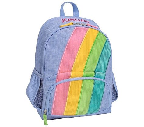 Kids Small Backpacks & Mini Backpacks For Toddlers | Pottery Barn Kids Rainbow Applique, Rainbow Backpack, Small Backpacks, Kids Close, Outside Furniture, Mini Backpacks, Colorful Backpacks, Toddler Backpack, Barbie Stuff