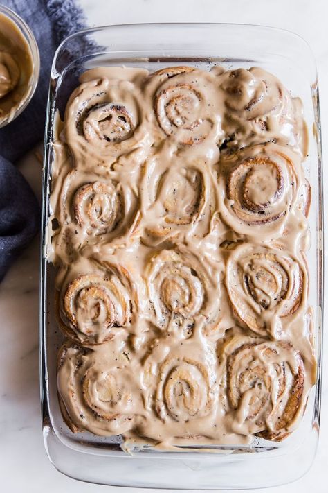 Coffee Cinnamon Rolls with Maple Cream Cheese Icing Cheesecake Cinnamon Rolls, Maple Cream Cheese, The Modern Proper, Modern Proper, Maple Cream, Sweet Rolls, Cinnamon Rolls Homemade, Cream Cheese Icing, Ground Coffee