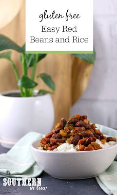 Southern In Law: Gluten Free Recipe Index Easy Red Beans And Rice Recipe, Easy Red Beans And Rice, Red Beans And Rice Recipe Easy, Andouille Sausage Recipes, Red Beans And Rice Recipe, Red Beans N Rice Recipe, Classic Southern Recipes, Beans And Sausage, Gluten Free Cornbread