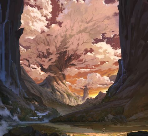 Giant tree_season2 by Shin jong hun Big Magic, Giant Tree, Landscape Concept, Magic Forest, Alien Worlds, Fantasy Places, Big Tree, Fantasy Art Landscapes, Fantasy Rpg