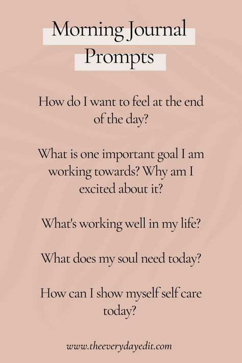 Start your journaling practice by trying some morning journal prompts that set you up for the day, continue your personal development journey and fill your day with positivity. #journalprompts #journaling #howtojournal #morningroutine #morningjournaling Journaling Prompts To Start The Day, How Should I Start My Journal, Am Journal Prompts, Journal Prompts Daily Morning, Daily Affirmation Journal Prompts, Journal Prompts For When You Wake Up, Journal Prompts For Work, Journal Prompts Affirmations, Journal Prompts For A Good Day